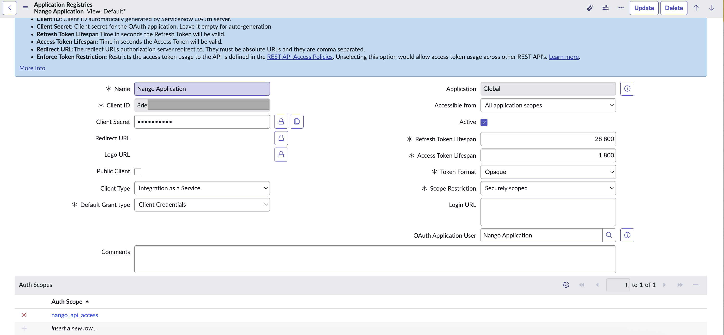 OAuth Application Form