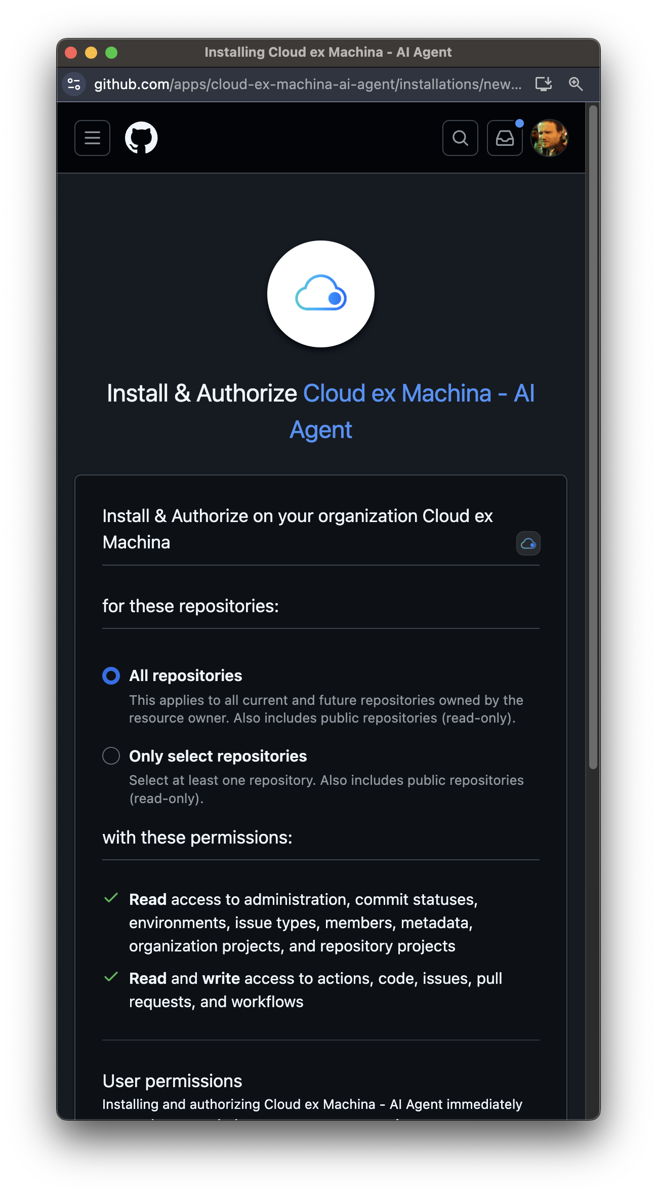 GitHub Repository Selection